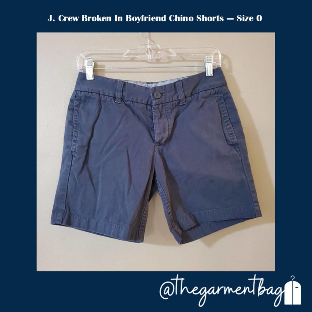 J. Crew broken in boyfriend 7" inseam chino shorts, Size 0